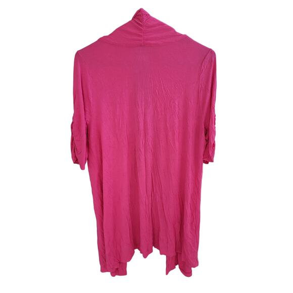 Lane Bryant Pink Short Sleeve Stretchy Open Front Cardigan - 14/16 - Picture 2 of 5